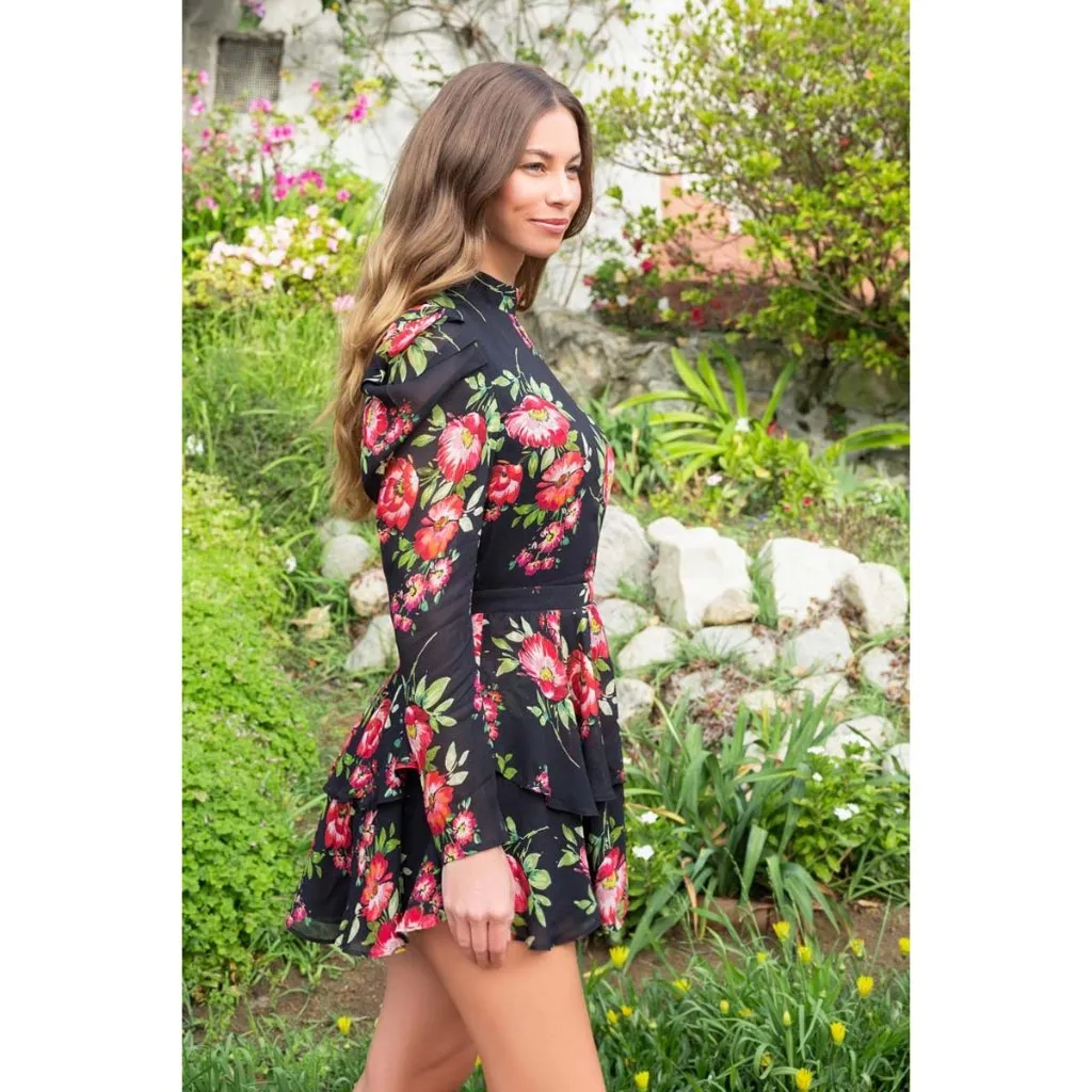 Yumi Kim Petra Dress in Morning Glow Black Medium New womens Floral Holiday - Image 8