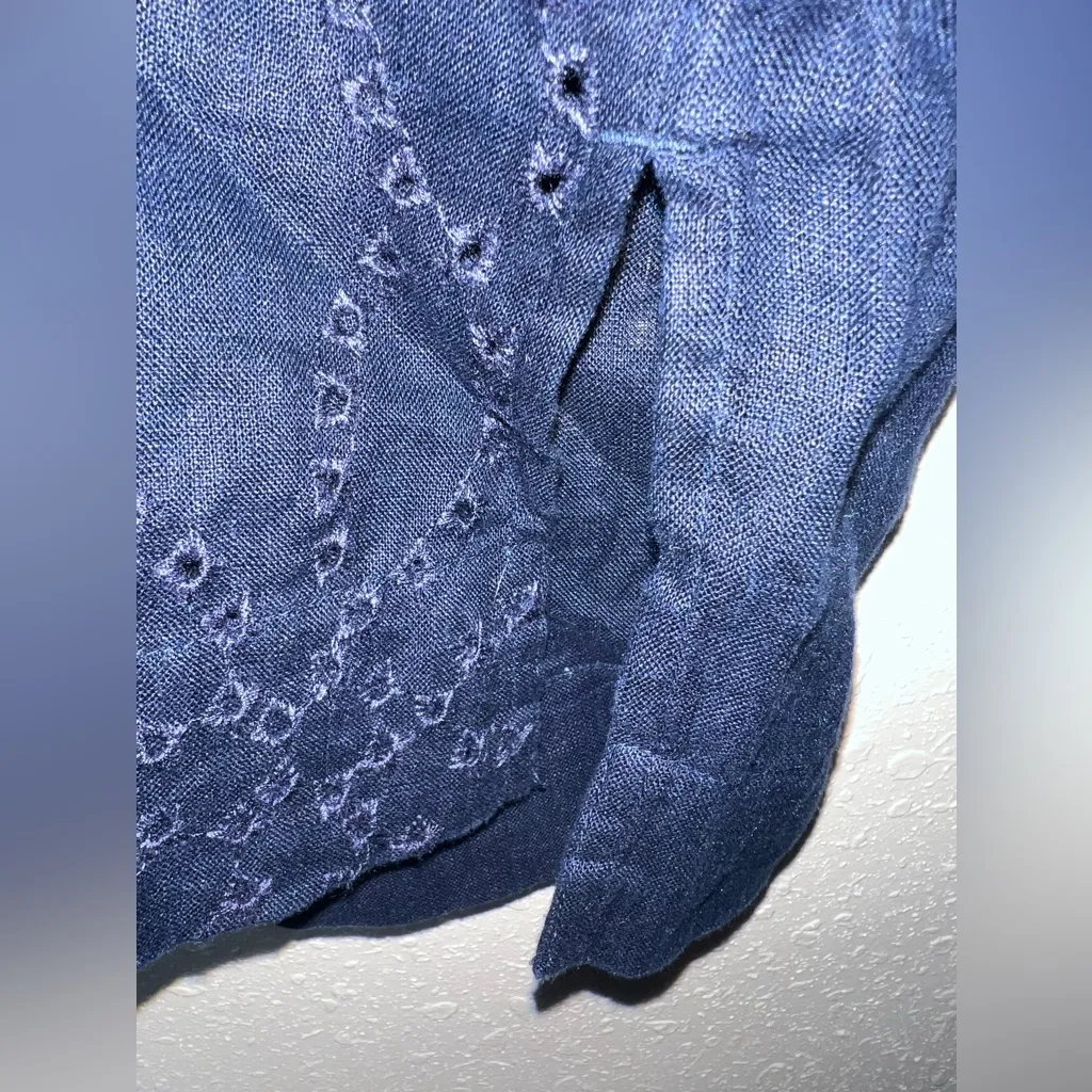 NWT Charter Club Luxury 100% Linen Tunic Blouse Women’s‎ Size XL Navy Blue - Image 6