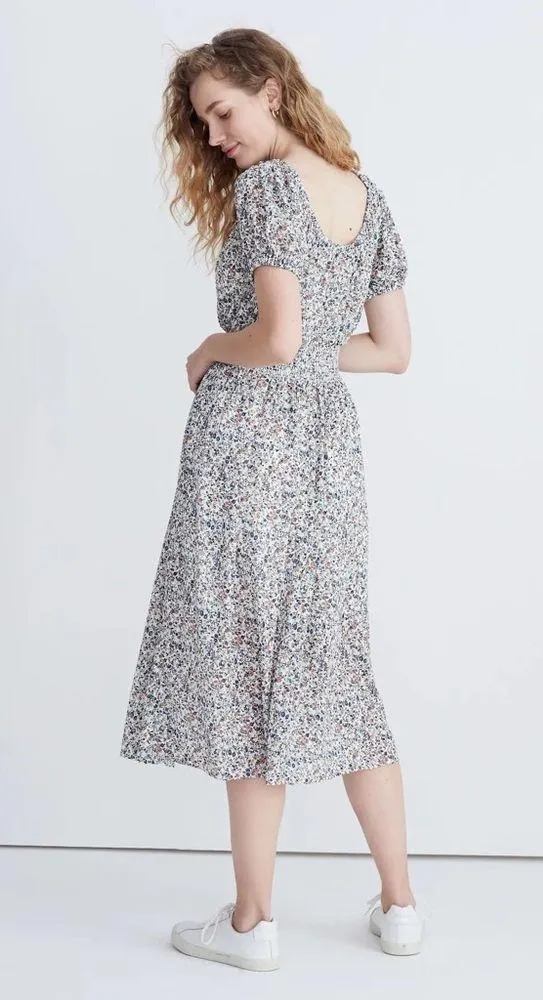 Madewell Smock-Waist Peasant Midi Dress in
Blossoming Vines - Image 5