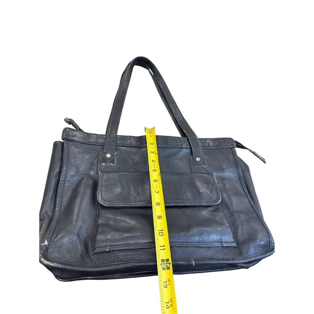 Frye womens vintage Black Leather shoulder handbag SKU 8227 - Image 4