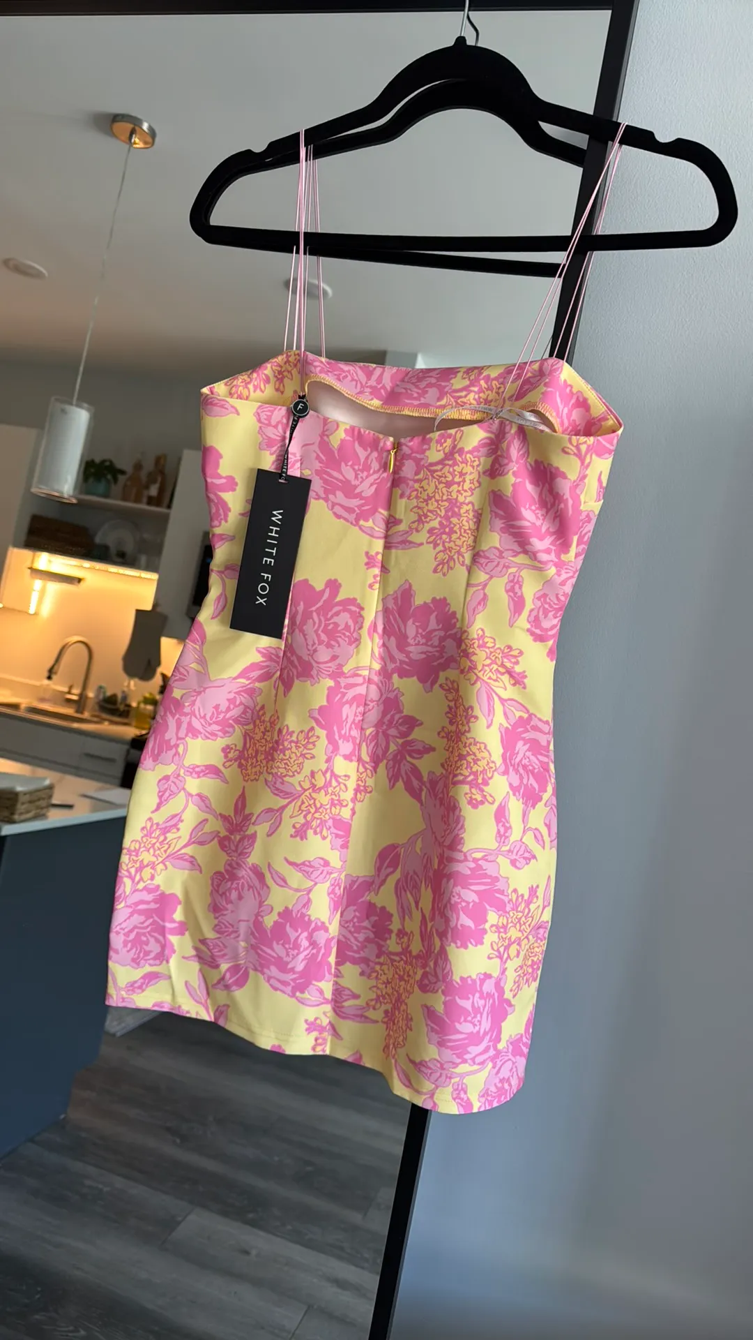 White Fox Boutique Sunset Skies Mini Dress Yellow Pink - Image 2