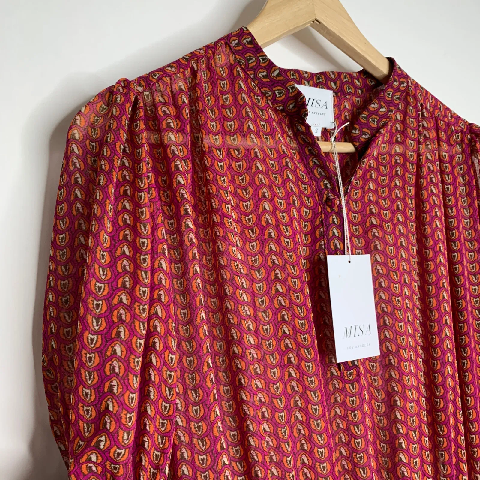 Misa Los Angeles Inge Printed Ruffle Mini Dress Womens Small New - Image 6