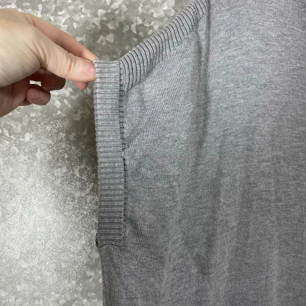 Suzy Shier Women's Gray Oversized Short Sleeve Turtleneck Sweater - Size Medium - Image 3