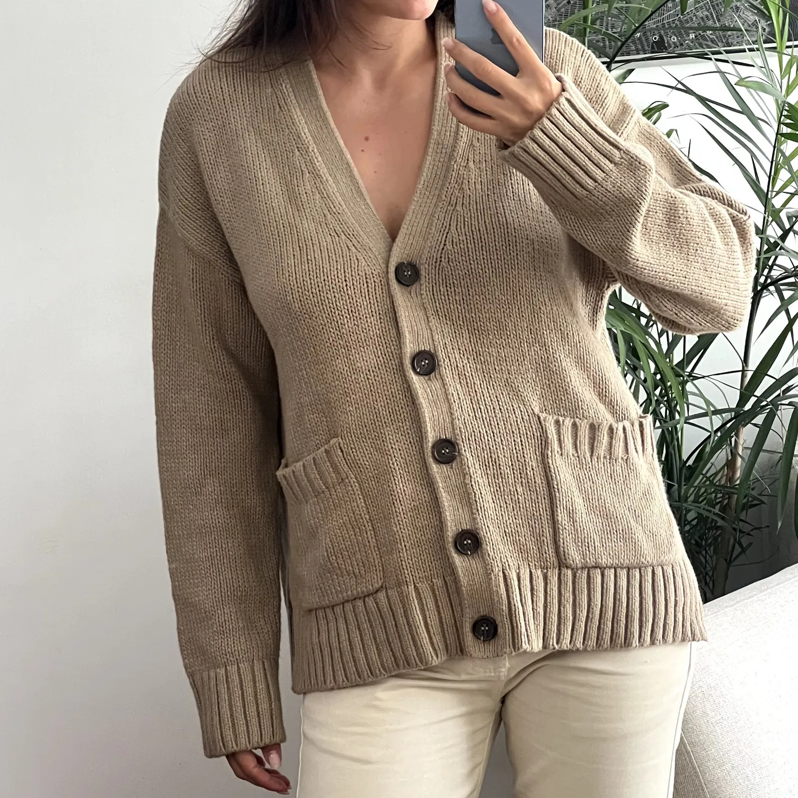 Jenni Kayne Everyday Cardigan in Beige Size M - Image 2