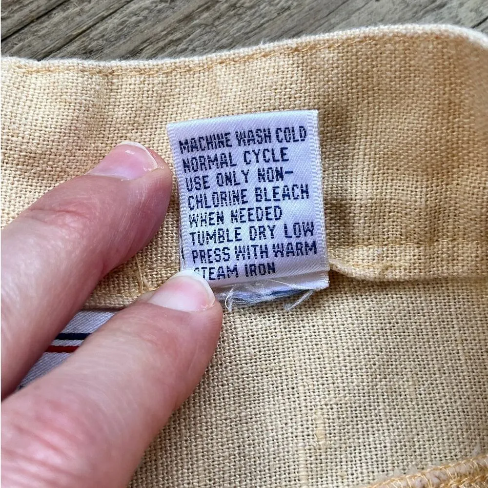 Westbound Casual Women's Vintage Butter Yellow Linen Blend Pants Size 14 - Image 8