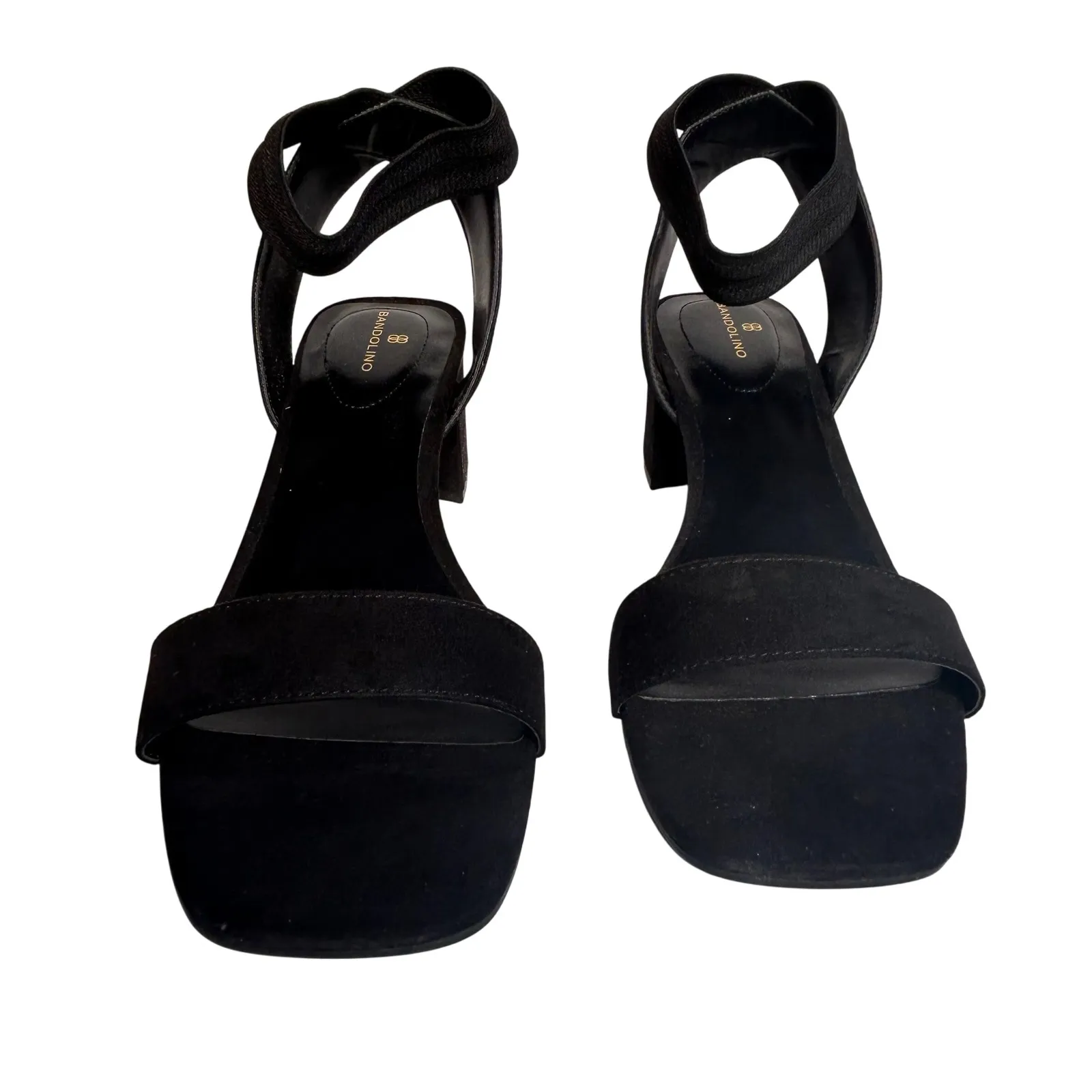 Bandolino Black Suede Block Heel Ankle Strap Sandals Women's Size 11M - Image 2