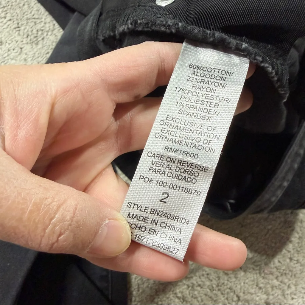 Democracy Ab Solution Itty Bitty Bootcut Jeans Mid Rise Raw Hem Washed Black 2 - Image 10