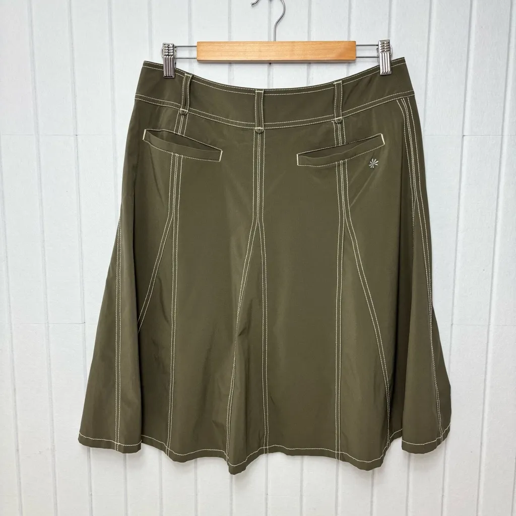 Athleta Flared Athletic‎ Tennis Athleisure Green Skort Skirt Size 10 T Stretch - Image 2
