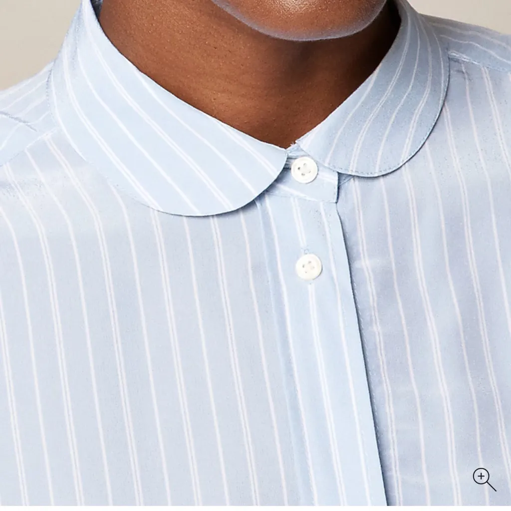 J.Crew Jules club-collar shirt in striped crepe de chine - Image 2