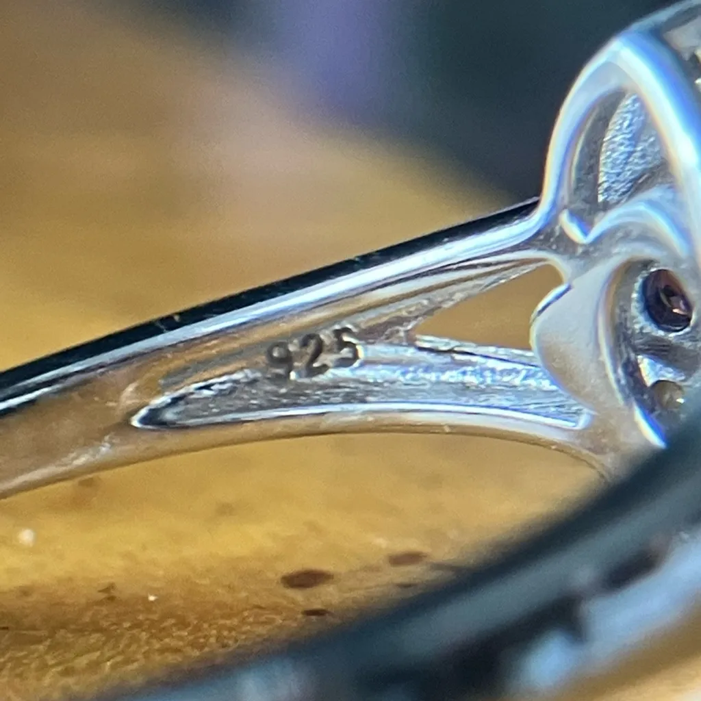 African Amethyst Sterling Silver Ring Size 9 Purple - Image 6