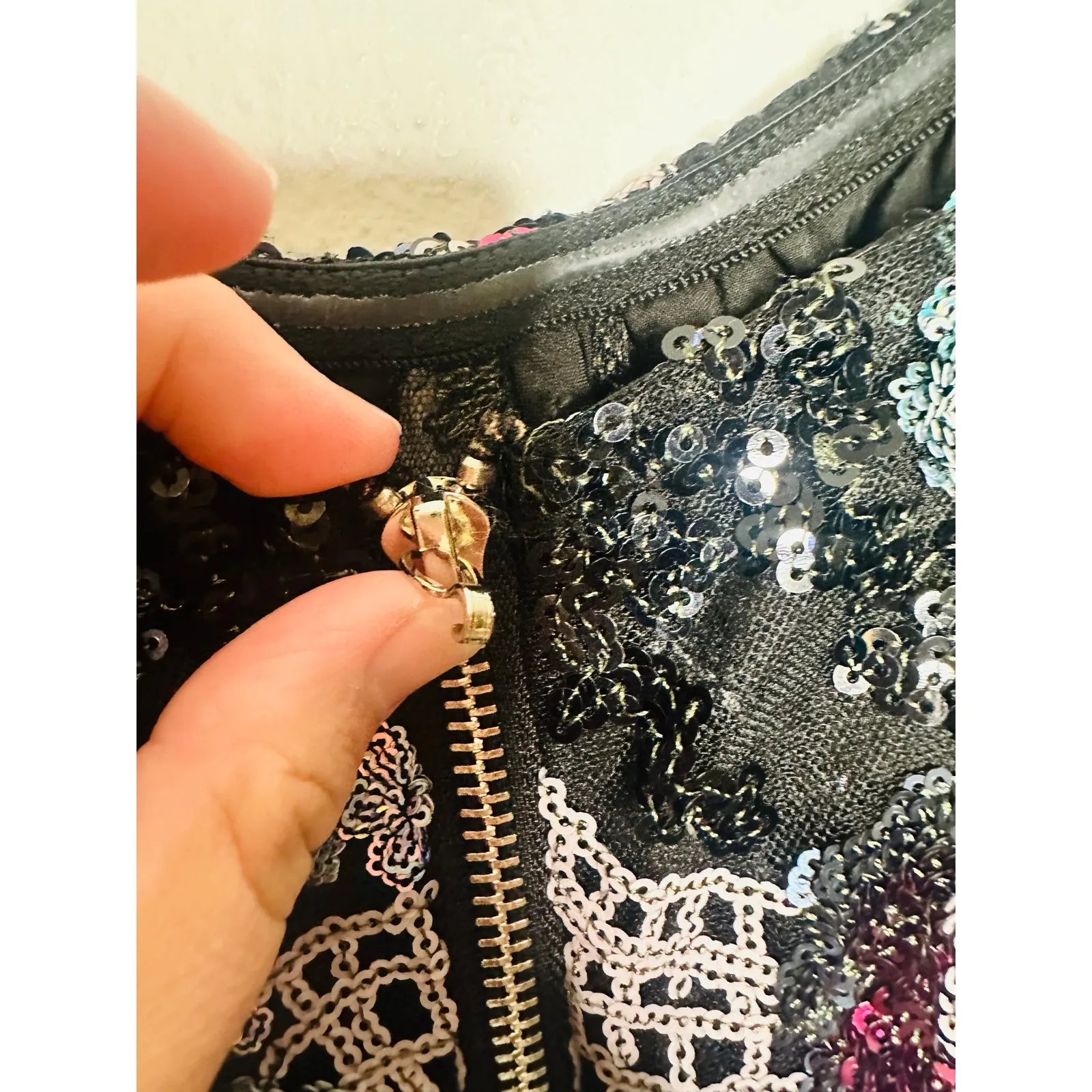 Bronx & Banco Black Sequin Multicolored Sweetheart Neckline Jumpsuit Size S - Image 13