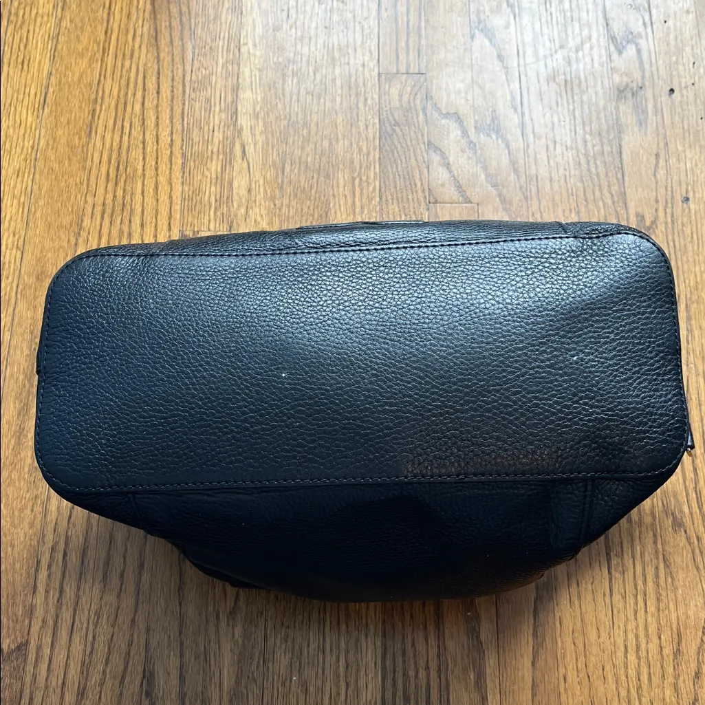 Tory Burch Bombe T Black Leather Double Handle Satchel - Image 3