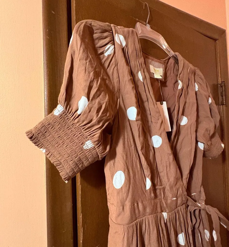 NWT Anthropologie Maeve Bernice Polka Dot Wrap Dress - Image 8