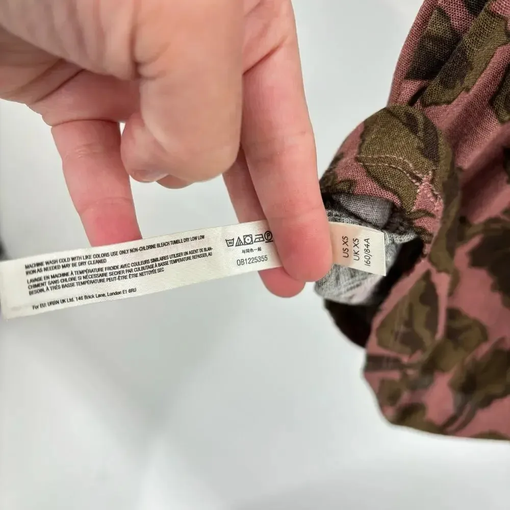 Free People Bring It Back Printed Cut-Out Bodycon Dress‎ Mauve Pink Size XS - Image 14