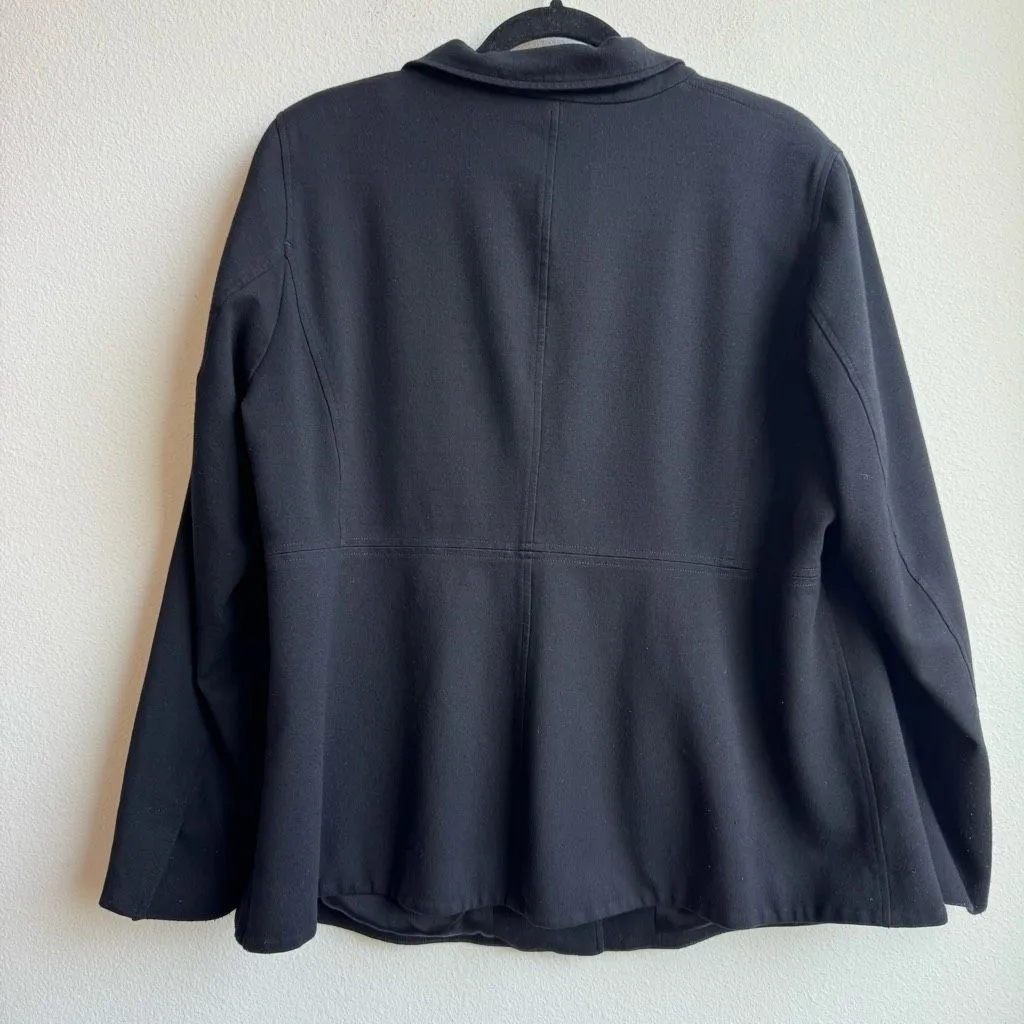 Eileen Fisher Black Stretchy Three Button Blazer Office Career Wear Size 1X - Image 3