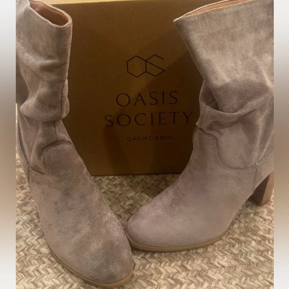 Oasis society Midcalf suede boots Tan Size 6.5 - Image 5