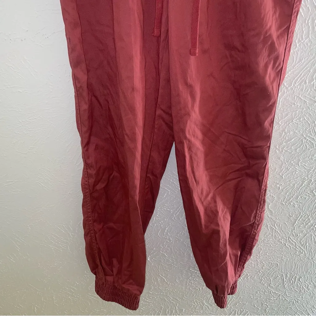 A New Day Jogger‎ Pants Small Red Rust Lyocell Cotton Drawstring Waist Pockets - Image 6