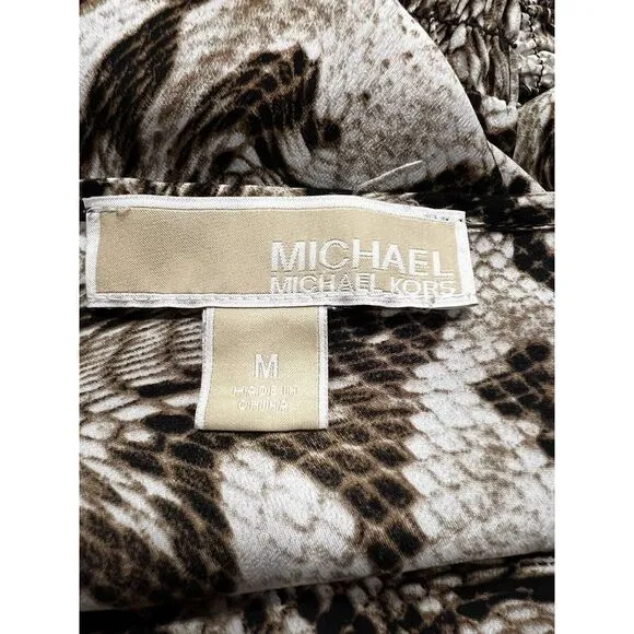 Michael Kors Soft Long Sleeve Leopord‎ Print Shirt, Size Medium - Image 4