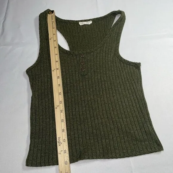 Olivia Rae Sage Green Ribbed‎ Tank Top Size S - Image 4