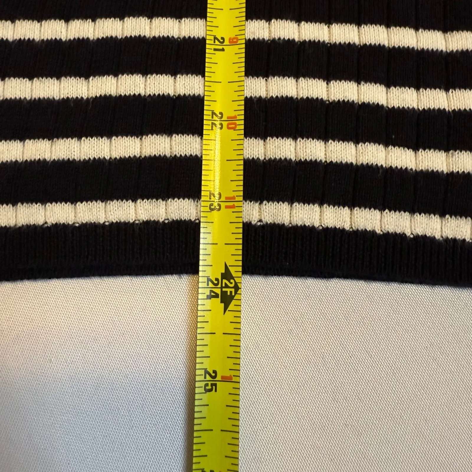 Talbots Petites Black and White Striped Ribbed Turtleneck Stretchy Fitted MP #‎ - Image 8