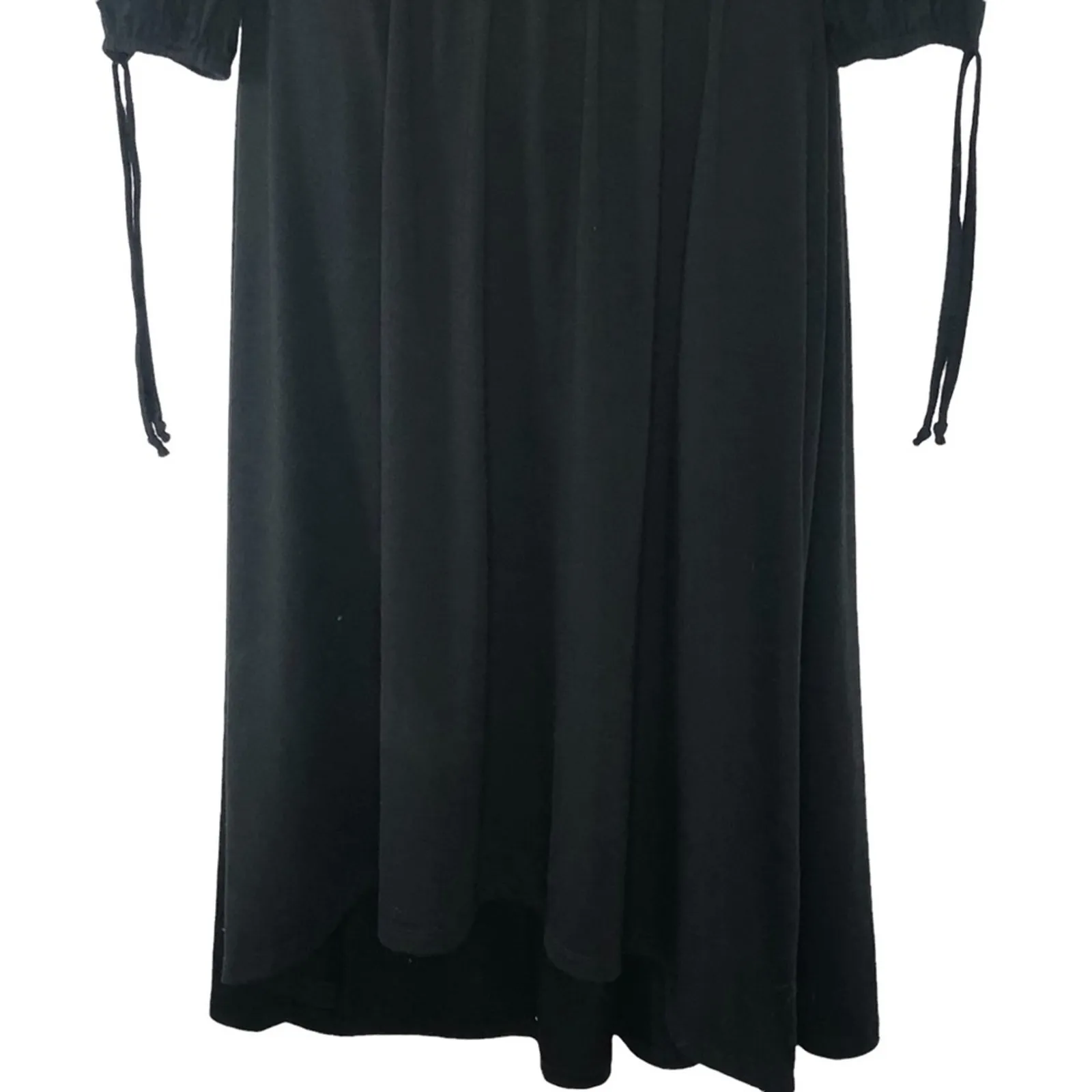Kate & Mallory Off-the-Shoulder Black Midi Dress Size Small | High-Low Hem Chic - Image 4