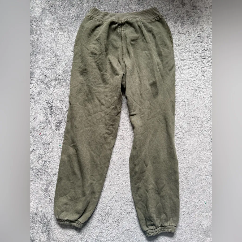 Aerie Fleece Corset Jogger Olive Green Cozy Lounge Basic Medium - Image 2