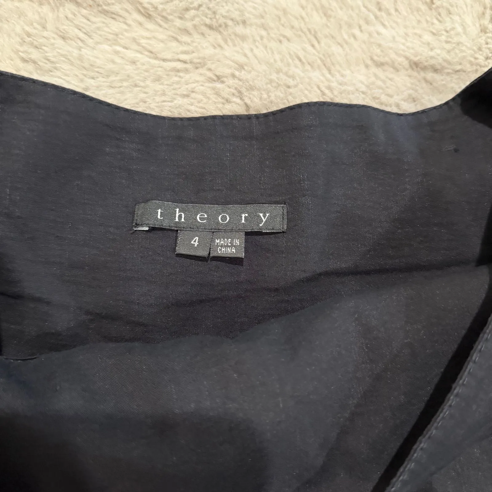 Theory Women's Black A-Line‎ Skirt with Belt Size 4 Office Career - Image 14