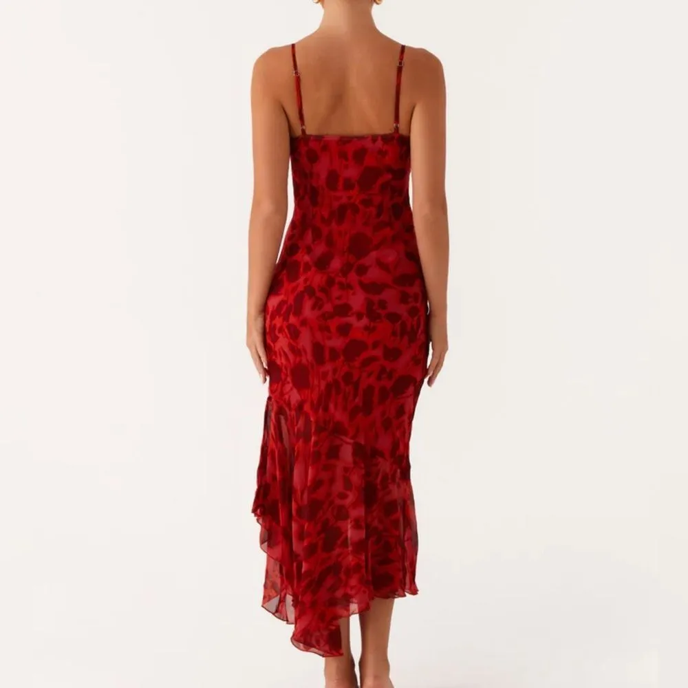 Peppermayo Sally Midi Dress Red Size 4 NWT IN PACKAGE - Image 3