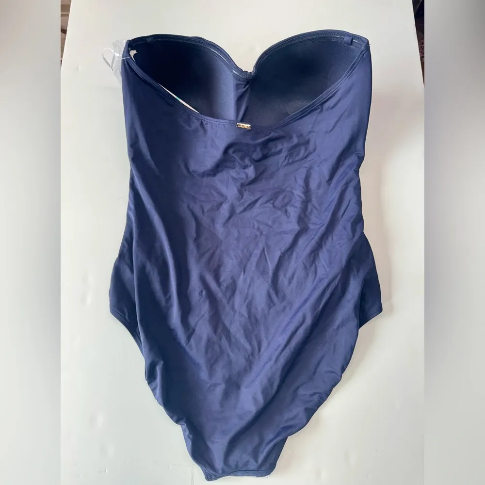 ANNE COLE One piece Elegant Strapless Navy Swimsuit - Image 3