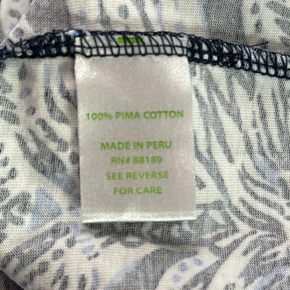 Lilly Pulitzer Pima Cotton Shift Dress Blue Mermaid's Tail 3/4 Sleeve size XS - Image 8