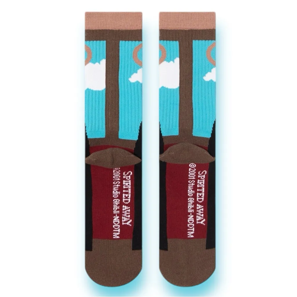 Studio Ghibli Spirited Away No-Face Train Crew Socks - Image 2