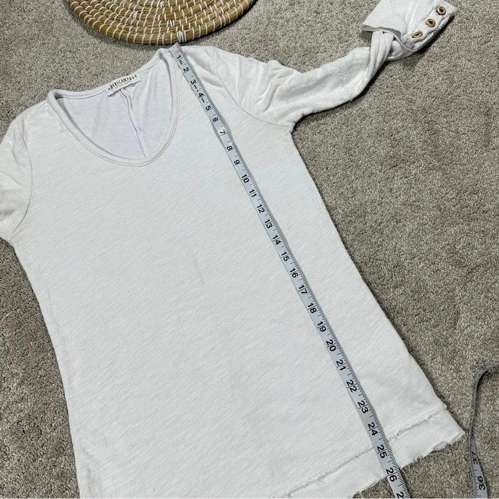 Americanable Women’s Wonderland Longsleeve Top V-Neck Boho in White S - Image 12