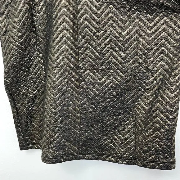 New The Moon Metallic Chevron Cut Out Side Mini Dress Gold Black - Image 12