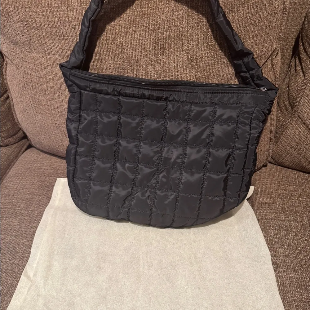 Quilted Black Tote - Image 3