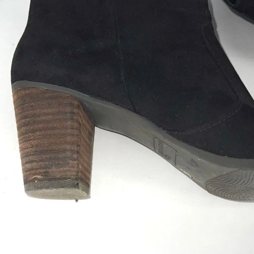 Madeline Womens Block Heel Side Zip Almond Toe Western Ankle Boots‎ Black Size 9 - Image 6