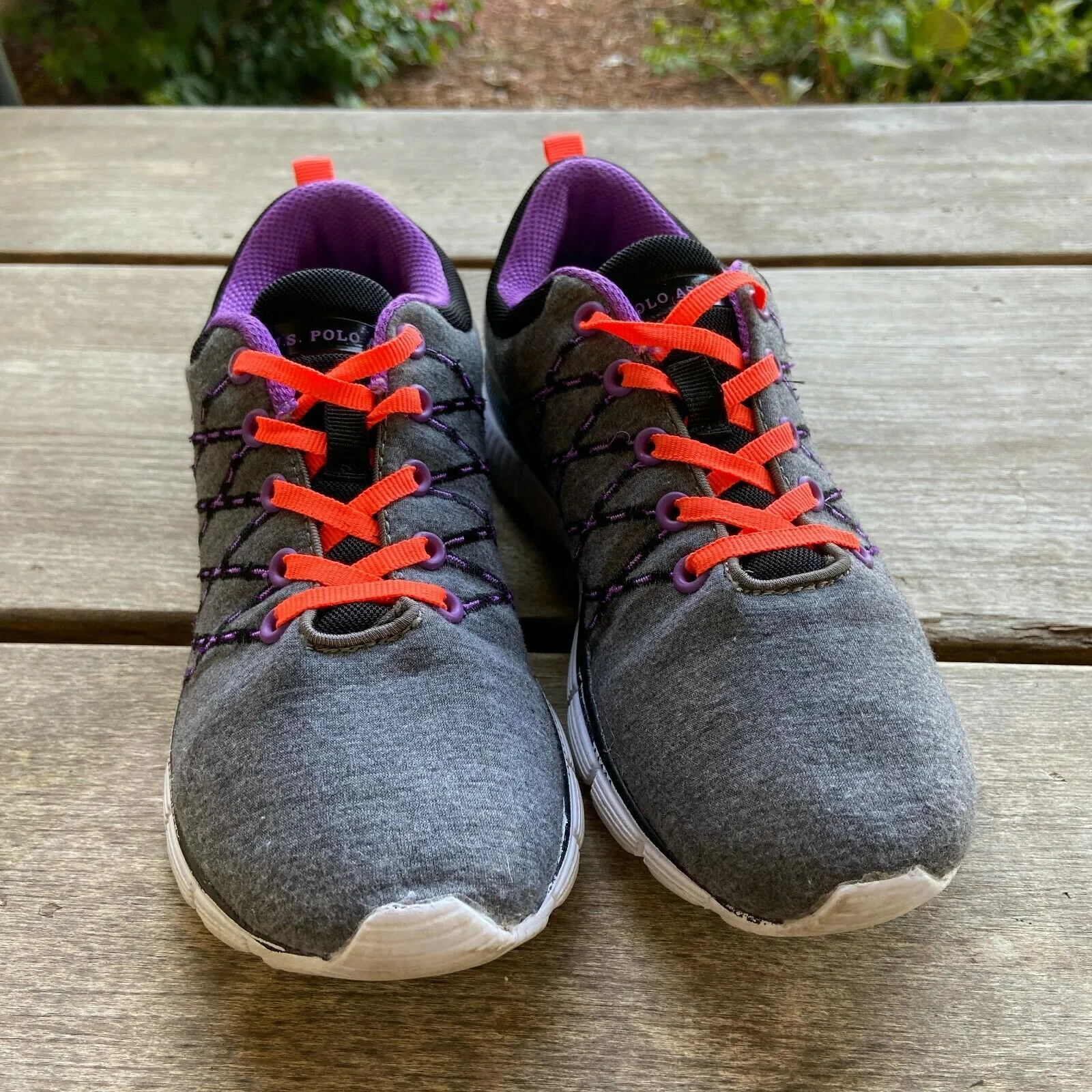 US Polo Association Womens Sneakers Size 7.5 Gray Purple‎ Tennis Athletic Shoes - Image 2