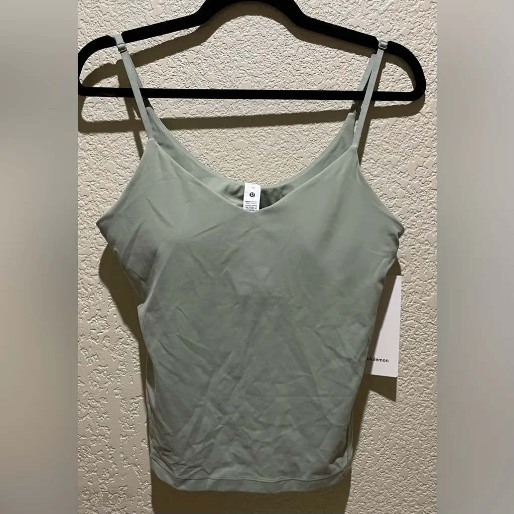 Lululemon NWT Align Waist Length Cami Tank Top Fog Green Size 12 - Image 5