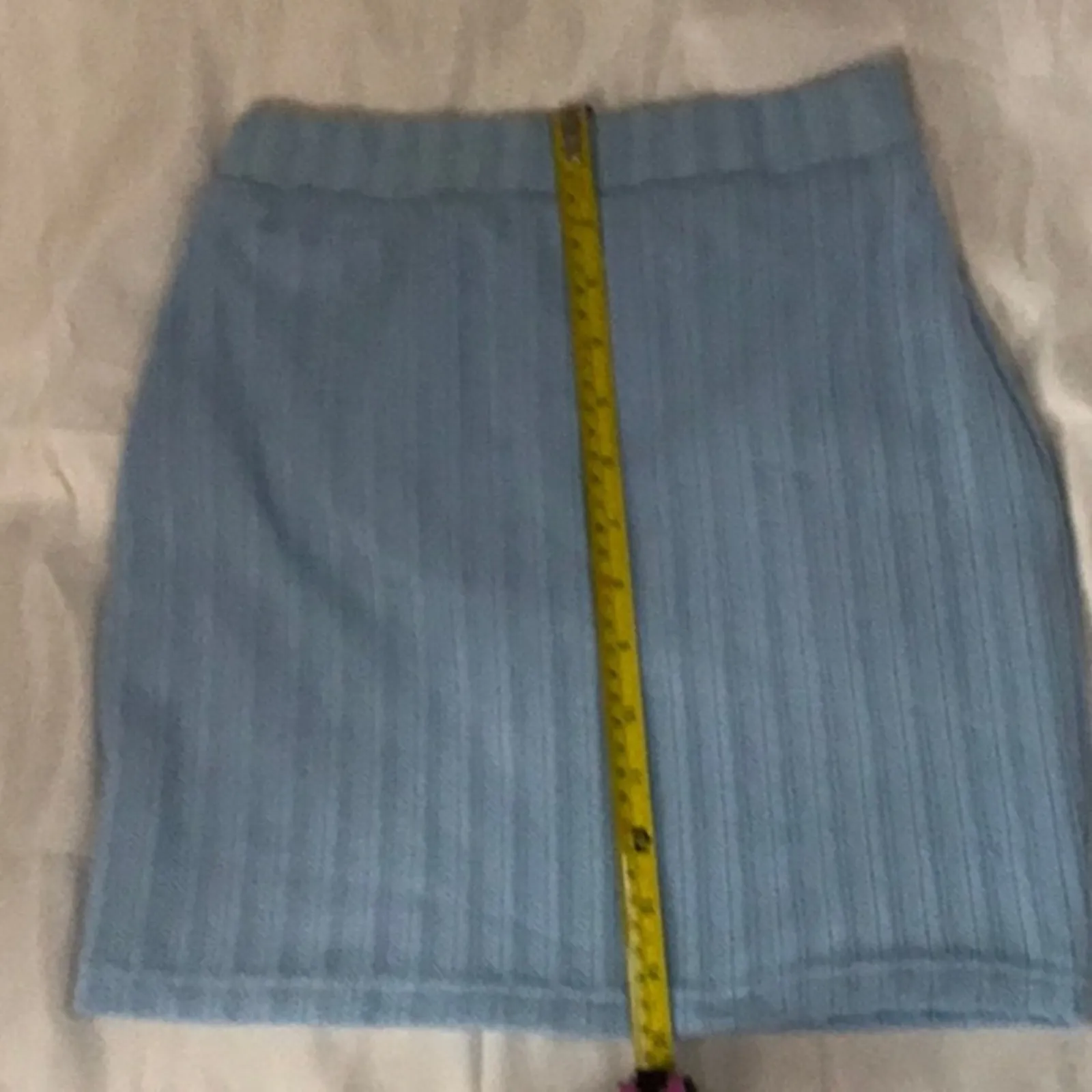 SHEIN Blue Mini Skirt S Classic Preppy Casual Cozycore Pastel Twee Winter Fall - Image 5