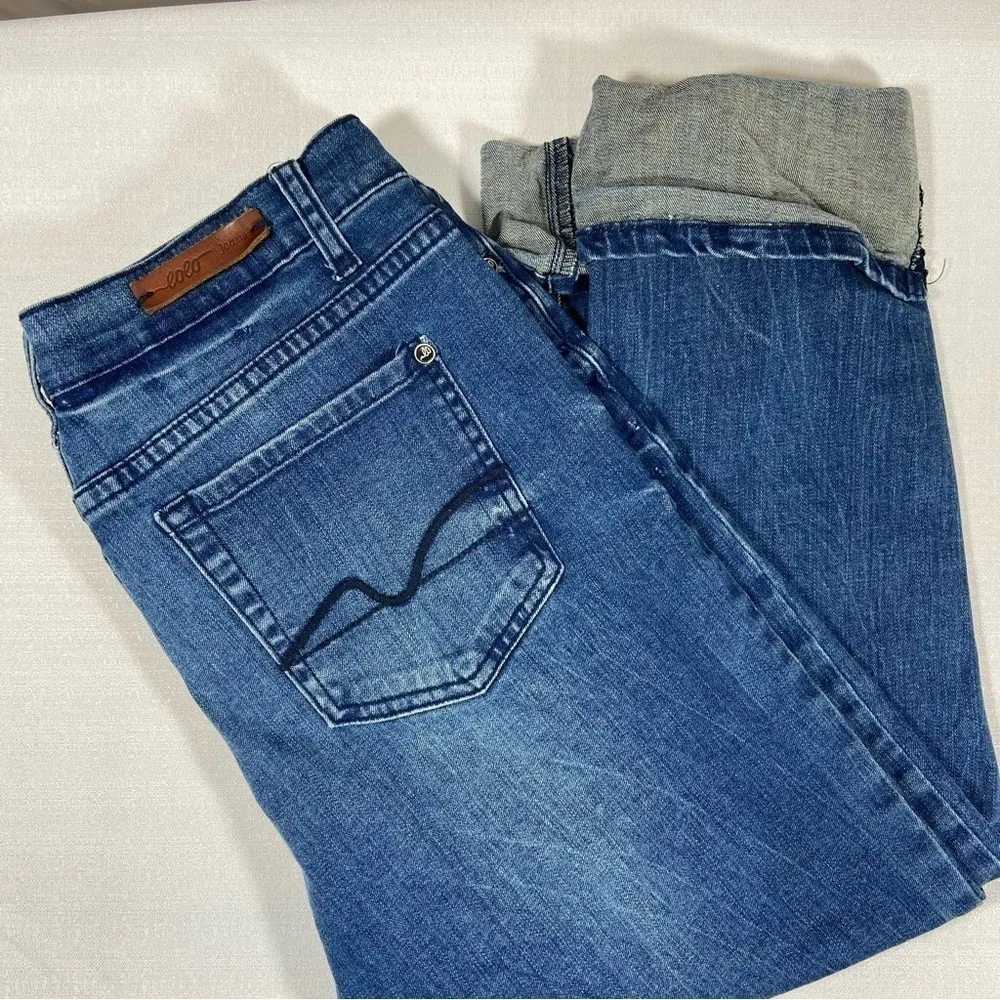 Lolo Denim Design Classic Skinny Crop with Embellished Cuff Junior Size 11 - Image 4