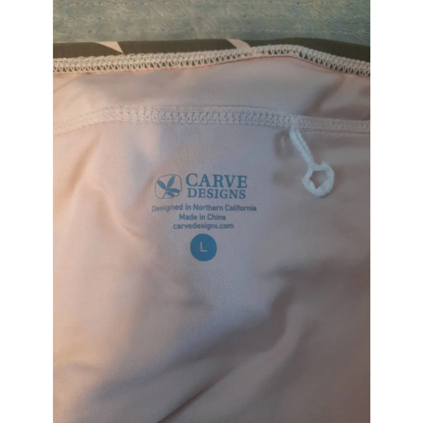 Carve Designs Size L Bikini Bottom Blue Pink Abstract - Image 3