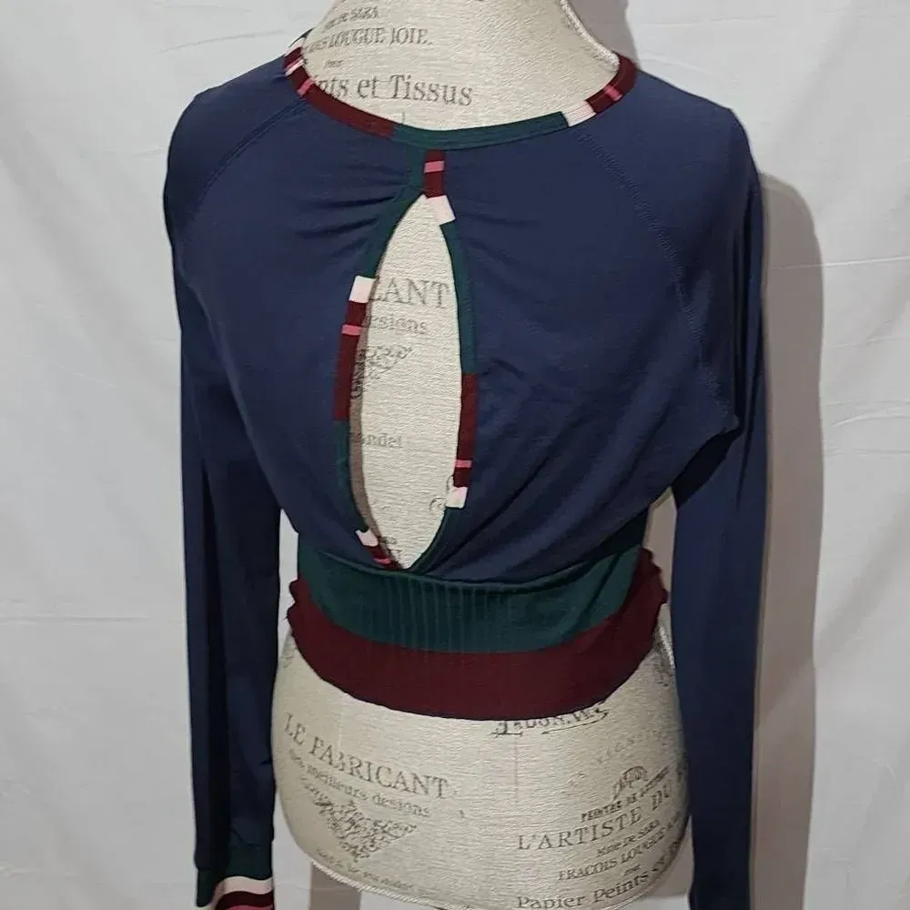 Free People Movement Womens Navy Blue Pep In Your Step Long Sleeve Shirt‎ XS - Image 2