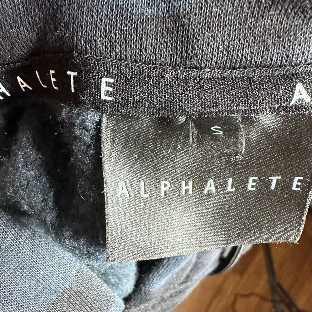Alphalete Blue & Black Logo Camo Cropped Hoodie Sweatshirt Size Small - Image 5