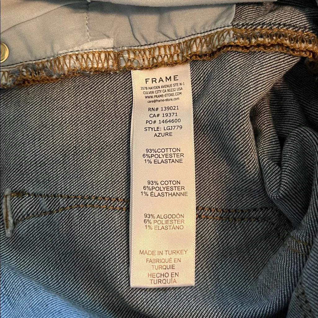 Frame Denim Le Garçon Straight Leg Mid Rise Size 27 - Image 12