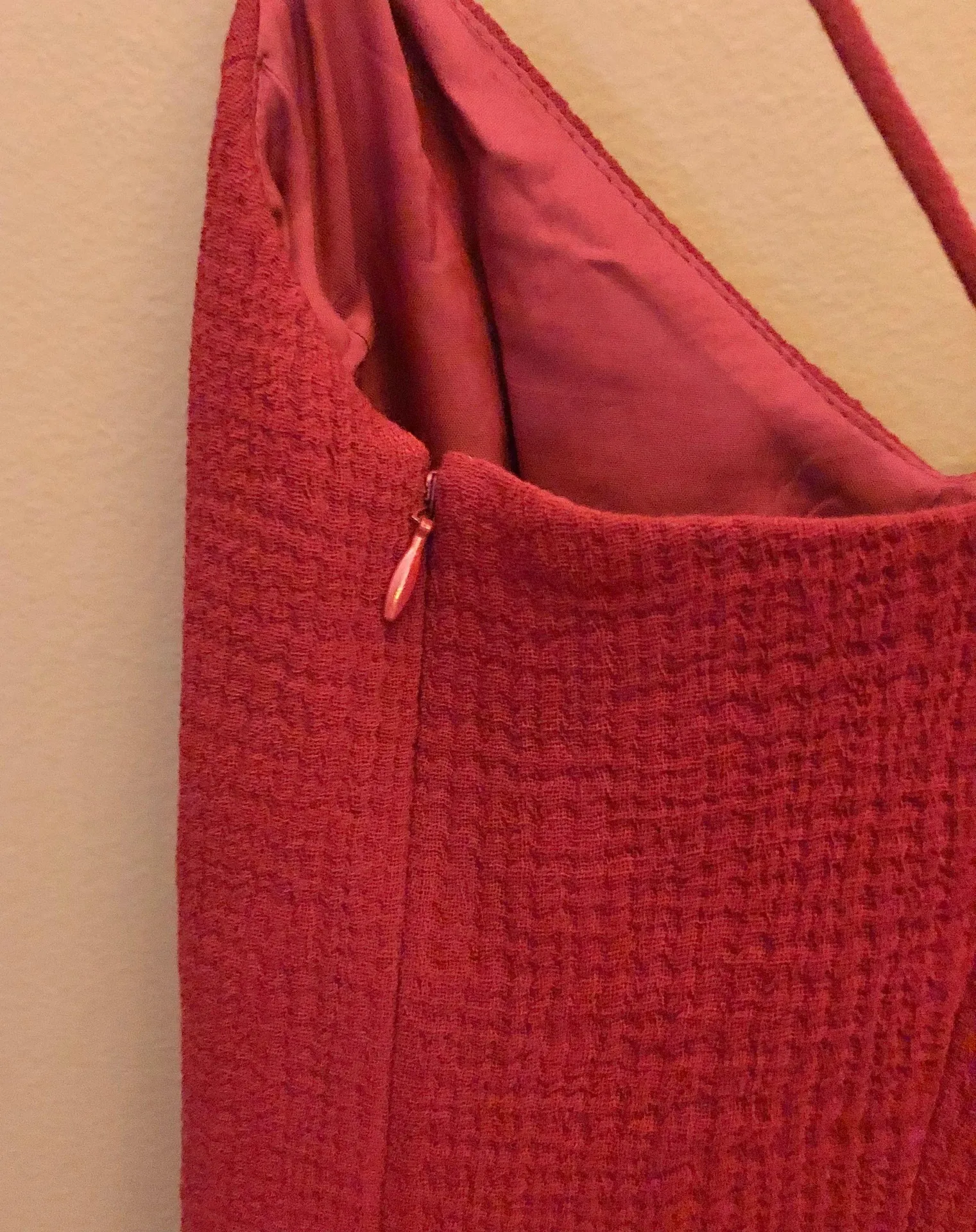 J.Crew  Wool Textured Sleeveless V Neck Dress Red 4 - Image 6