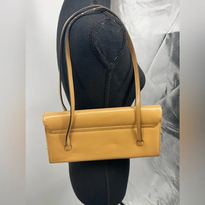 Tan shoulder bag‎ purse with shine - Image 5