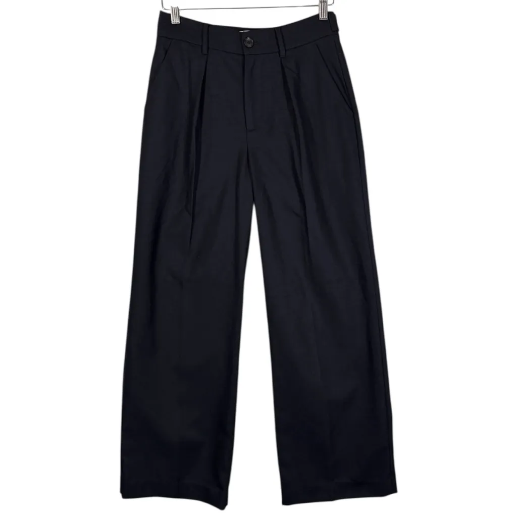 Alex Mill Soho Wool Wide Leg Trouser Pants Size 2 Blue - Image 2