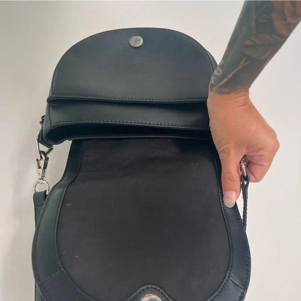 Rebecca Minkoff Astor saddle bag crossbody leather black - Image 8