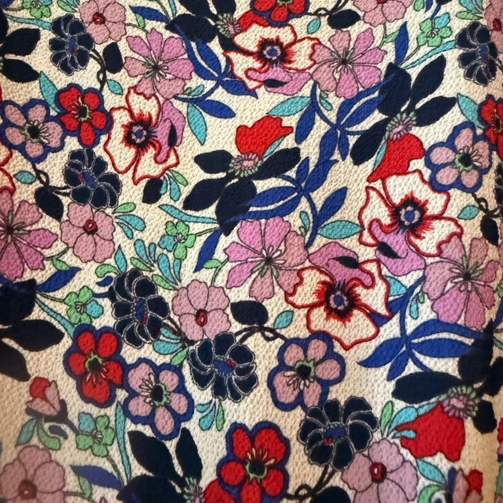 Talbots Paradise Purple Floral Flutter Sleeve Popover Midi Dress NWT Size 12 - Image 12