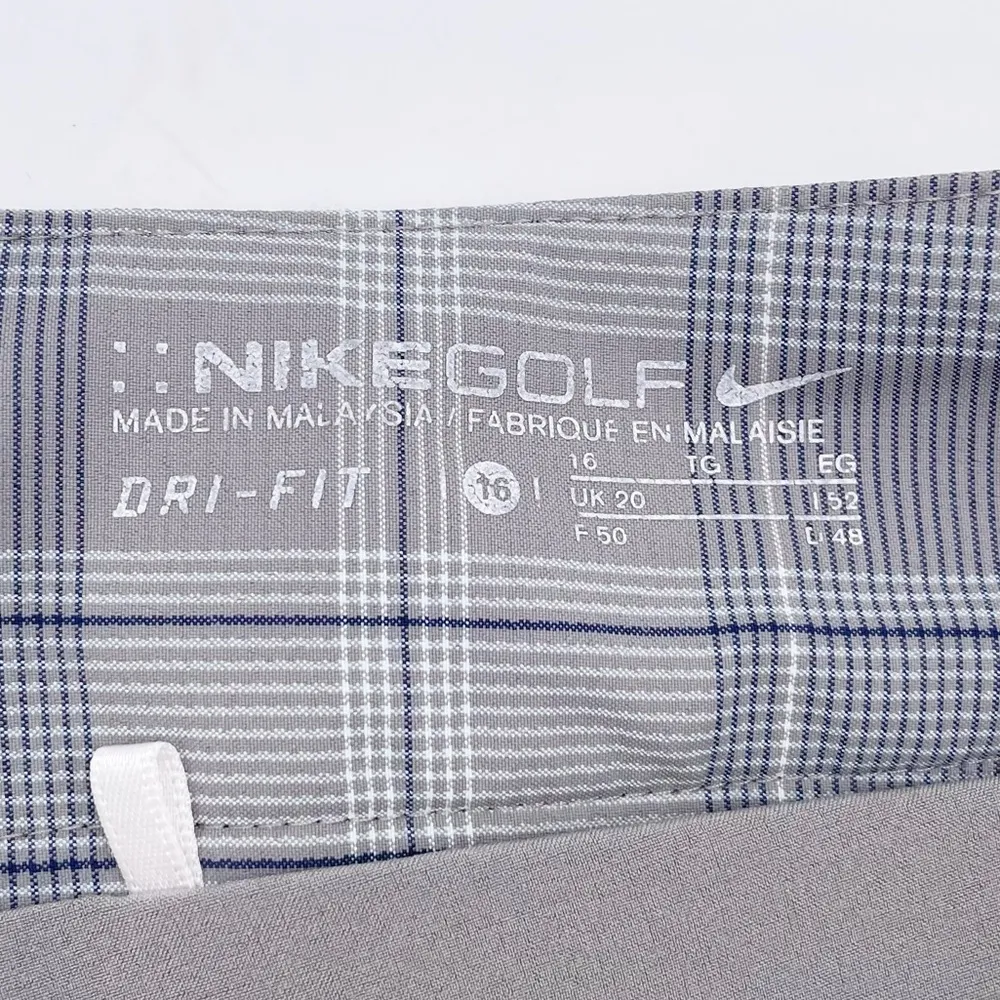Nike Golf Dri-Fit Grey Blue Plaid Peated Skort Preppy Schoolgirl Women's Size 16 - Image 4