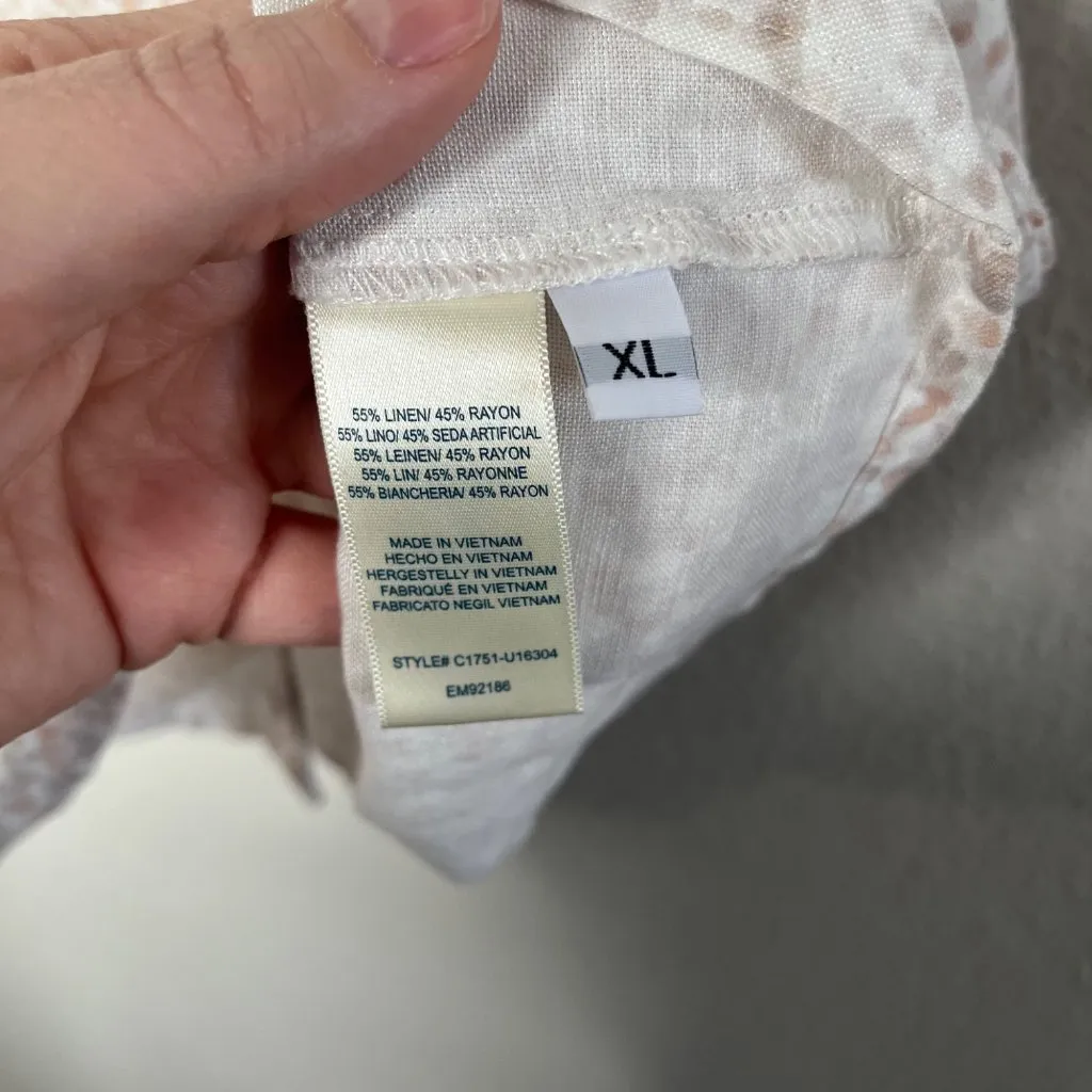 Cloth & Stone Square neck linen blend Button Back Beige tank top XL - Image 5